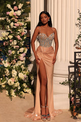 Champagne Evening Dresses Long Glitter Prom Dresses Evening Wear Online