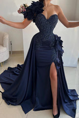 Designer Evening Dresses Long Navy Blue Prom Dresses Online