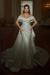 Wedding Dress A Line Glitter Elegant Wedding Dresses Online
