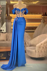 Blaues Abiballkleid Lang Günstig Abendkleider mit Glitzer