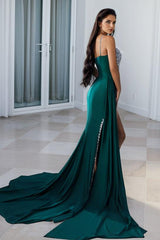 Designer Abendkleider Lang Grün Abiballkleider mit Glitzer Bmbridal.de