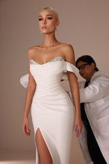 Schöne Hochzeitskleider Meerjungfrau Stil Brautkleider mit Glitzer