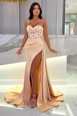 Designer Abendkleider Lang Günstig Champagner Abiballkleider