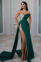 Designer Abendkleider Lang Grün Abiballkleider mit Glitzer Bmbridal.de