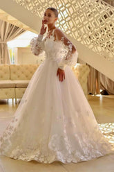 Beautiful Wedding Dresses A Line With Sleeves Wedding Dresses Lace