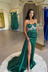 Dark Green Evening Dresses Long Simple Prom Dresses Online