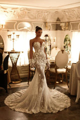 Luxury Wedding Dresses Mermaid Lace Wedding Dresses Glitter