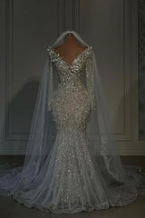 Extravagant Wedding Dresses Mermaid Lace Wedding Dress With Glitter
