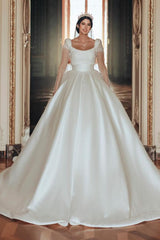 Extravagant Wedding Dresses Princess Satin Wedding Dresses Glitter