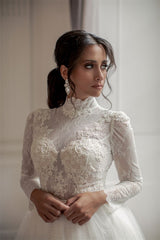 Elegant Wedding Dresses A Line Wedding Dresses with Sleeves