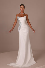 Schlichte Hochzeitskleider Satin Meerjungfrau Brautkleid Online