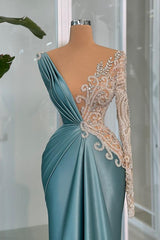 Türkische Abendkleider Lang Glitzer V Ausschnit mit Ärmel Bmbridal.de