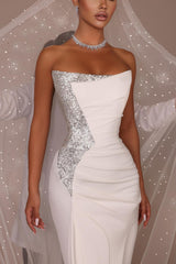 Schlichte Hochzeitskleider Satin Meerjungfrau Brautkleid Online