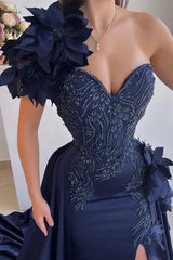 Designer Evening Dresses Long Navy Blue Prom Dresses Online