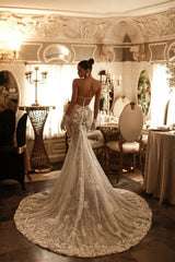 Luxury Wedding Dresses Mermaid Lace Wedding Dresses Glitter