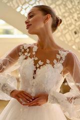 Beautiful Wedding Dresses A Line With Sleeves Wedding Dresses Lace
