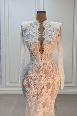 Designer Hochzeitskleider Spitze Meerjungfrau Stil Brautkleid mit Ärmel