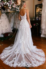 Wunderschöne Hochzeitskleider A Linie Spitze Brautkleider Boho