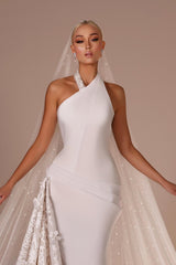 Elegant Wedding Dresses A Line With Sleeves Chiffon Wedding Dresses with Lace