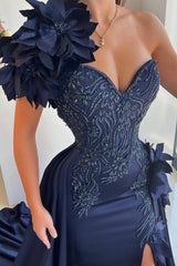 Designer Evening Dresses Long Navy Blue Prom Dresses Online