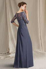 Garue Brautmutterkleider Lang Chiffon Kleider für Brautmutter mit Ärmel