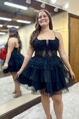 Hot Pink A Line Spaghetti Straps Corset Short Homecoming Dress