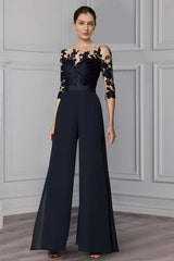 Festive Pantsuits Long | Chiffon Mother of the Bride Dresses with Sleeves