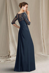 Garue Brautmutterkleider Lang Chiffon Kleider für Brautmutter mit Ärmel