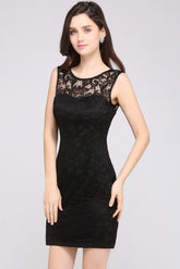 Schöne Cocktailkleider Kurz Schwarz Abiballkleider Spitze