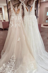 Bmbridal V Ausschnitt Ärmellos Hochzeit Dress Tüll Long With Applikation