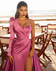 Bestellen Sie Abiballkleider mit Ärmel online bei Thekleid.de. Abendkleid Lang Rosa für Sie zum abend party gehen.