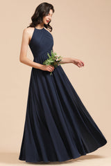 Elegant A Linie Ärmellos V Ausschnitt Ruffle Chiffon Spitze Bridesmaid Dresses
