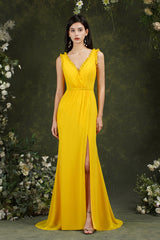 BMbridal V Ausschnitt Bridesmaid Dress Chiffon With Slit
