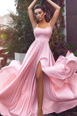 Wir verkaufen schöne rosa Abendkeider mit hoch Schlitz in hoch Qualiät. Die neue Design sieht elegant aus.