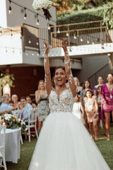 Bestellen Sie Schöne Hochzeitskleider A Linie Spitze online bei babyonlinedress.de. Brautkleid Tüll mit Ärmel Maßgeschneidert bekommen.