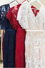 Kaufen Sie Elegante Abendkleider Lang Rot online bei Thekleid.de. Abendmoden Spitze mit Ärmel für Sie nach maß zum abend party online.