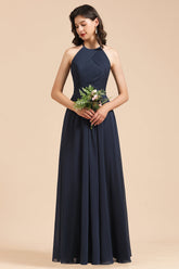 Elegant A Linie Ärmellos V Ausschnitt Ruffle Chiffon Spitze Bridesmaid Dresses