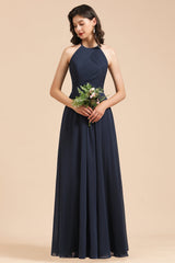 Elegant A Linie Ärmellos V Ausschnitt Ruffle Chiffon Spitze Bridesmaid Dresses