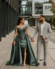 Finden Sie Dunkelgrüne Abendkleider Lang Günstig online bei Thekleid.de. Abendmoden mit Spitzen Ärmel für Sie zum party gehen.