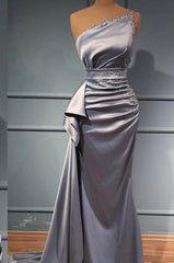 Bmbridal Silver Ein Schulter Meerjungfrau Stil Prom Dress Long With Beads