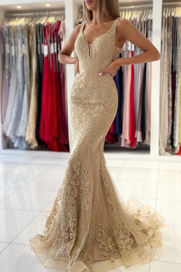 Bestellen Sie Gold Abendkleider Lang Spitze online bei Thekleid.de. Abiballkleider Günstig für Sie zum abiball gehen.
