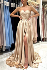 Bmbridal Champagne Herz Ausschnitt Prom Dress Split Long