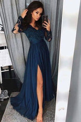 Kaufen Sie Elegante Abendkleider Mit Ärmel online bei Thekleid.de Mit Spitze Abiballkleider Lang Günstig Online nachmäßig Anfertigen zum Abiball.