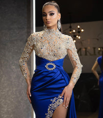 Suchen Sie Royal Blue Abendkleider Lang Glitzer online bei Thekleid.de. Abiballkleider mit Ärmel für Sue zum abiball gehen.