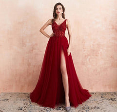 Hier können Sie bei Thekleid.de Elegante Abendkleider V Ausschnitt kaufen. Abiballkleider Lang Rot Online mit hocher qualität bekommen.