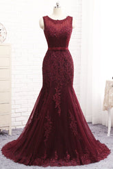 Kaufen Sie bei Thekleid.de Schöne Lange Kleider. Abendkleider Lang Rot Spitze für Sie online für Sie zum abiball mit nach Maße anfertigen service.