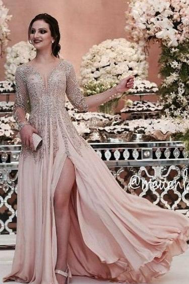 Hier können Sie Luxury Champagne Abendkleider Lang Chiffon online bei Thekleid.de. kaufen. Bodenlang Abendmoden Abiballkleider Mit Ärmel Günstig für Sie mit hocher Qualität.