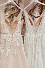 Bmbridal V Ausschnitt Ärmellos Hochzeit Dress Tüll Long With Applikation