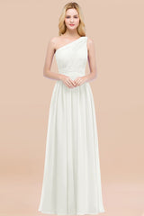 BMbridal schick One-shoulder Ärmellos Burgundy Chiffon Bridesmaid Dresses Online