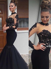 bestellen sie Elegante Abendkleider Lang Schwarz Mit Ärmel online bei Thekleid.de. Spitze Meerjungfrau Abiballkleider Abendmoden Online nachmäßig Anfertigen für Sie zum Abiball.